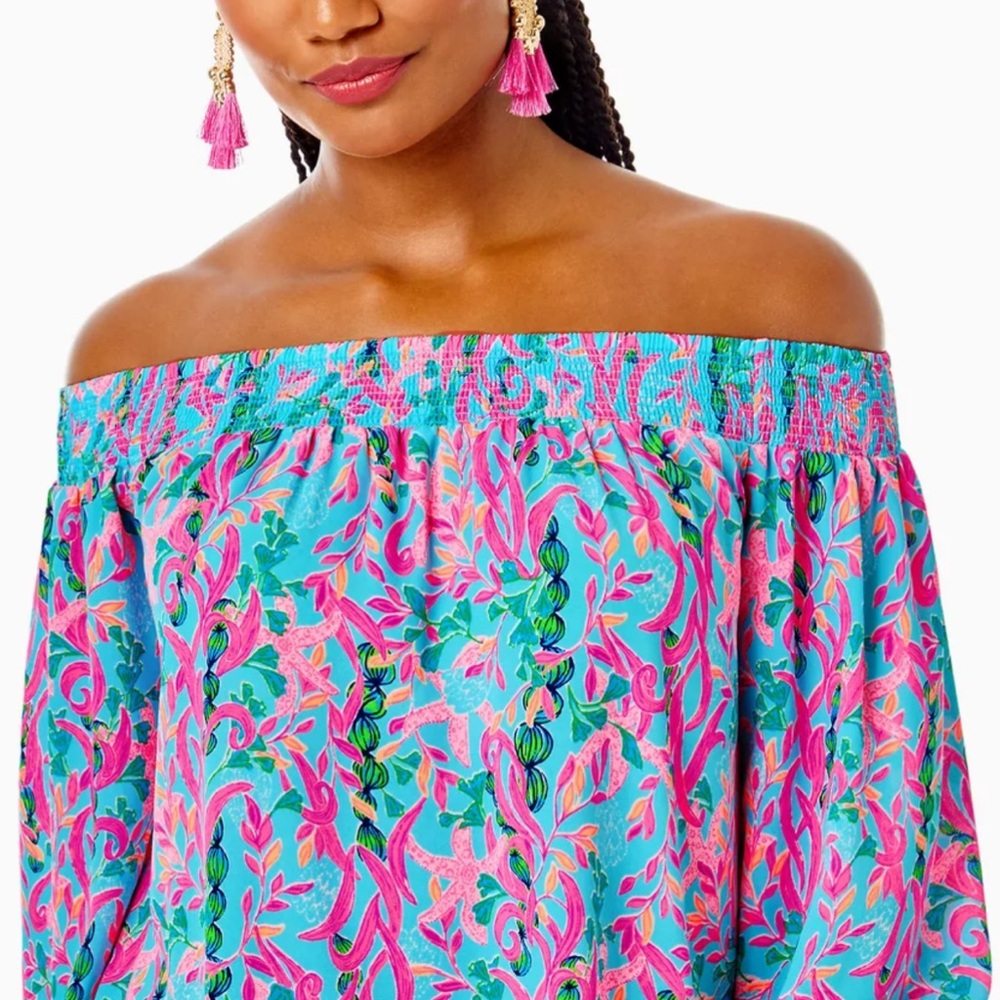 - Maryellen Off-The-Shoulder Top - Multi Seaweed Samba. - Picture 5 of 6